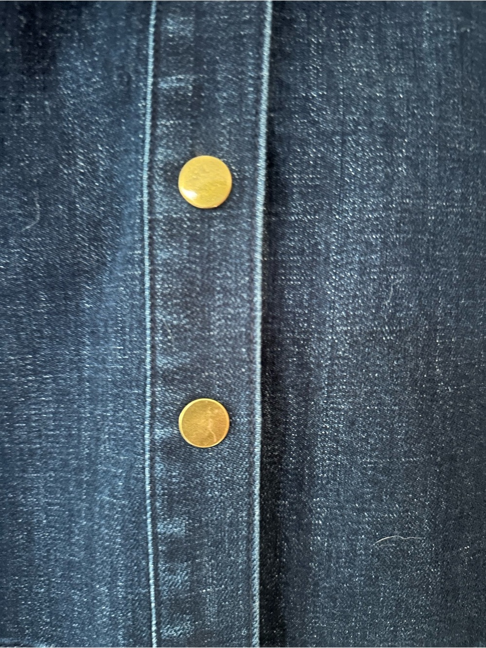 Talbots Button Front Dark Wash Denim Skirt A Line Midi Size 14 - Picture 6 of 12